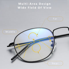 Multifocal Anti Light Reading Glasses Far Near Photochromic