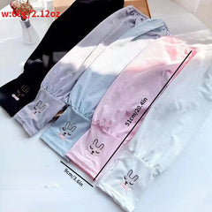 Rabbit Embroidery Ice Sleeve UV Protection Gloves