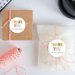 500pcs 2.54cm Round Thank You Stickers for Small Business, Sealing Packaging