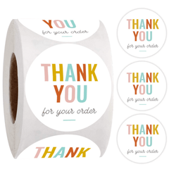 500pcs 2.54cm Round Thank You Stickers for Small Business, Sealing Packaging