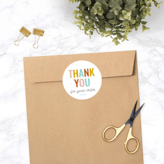 500pcs 2.54cm Round Thank You Stickers for Small Business, Sealing Packaging