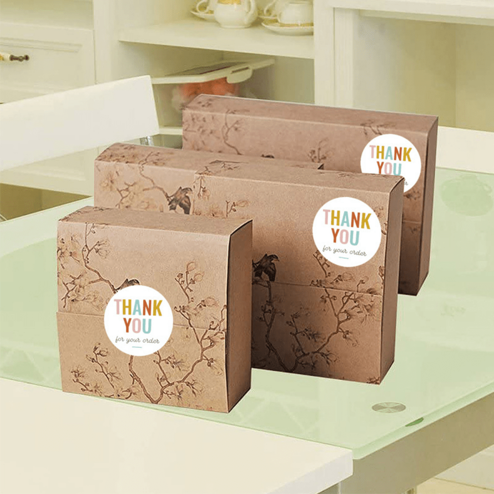 500pcs 2.54cm Round Thank You Stickers for Small Business, Sealing Packaging