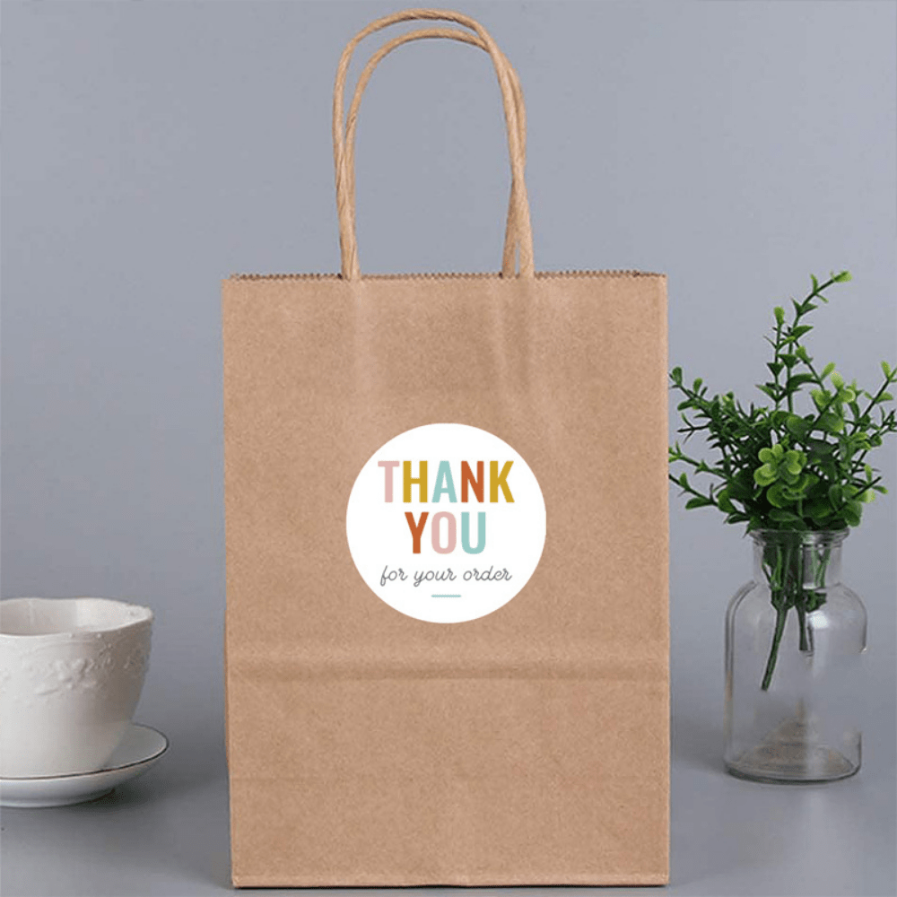 500pcs 2.54cm Round Thank You Stickers for Small Business, Sealing Packaging