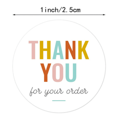 500pcs 2.54cm Round Thank You Stickers for Small Business, Sealing Packaging