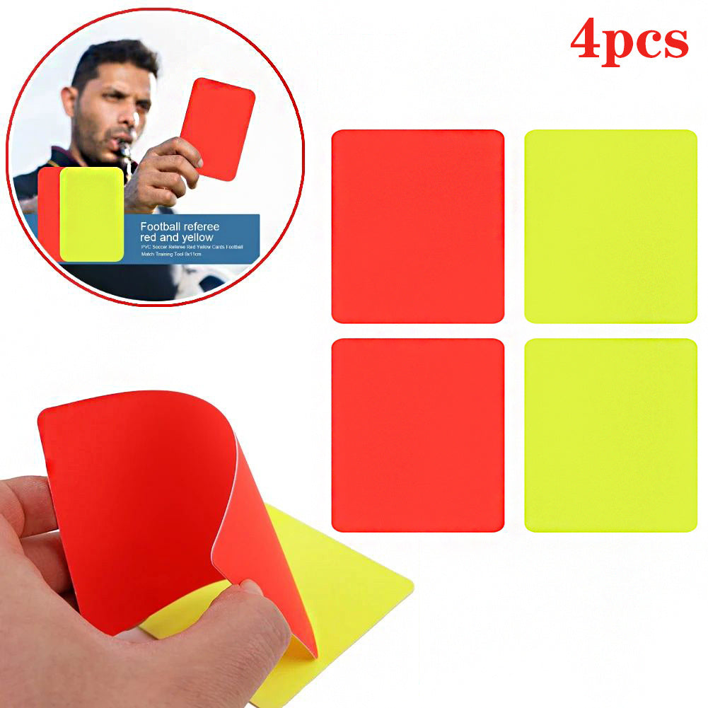 4pcs Soccer Referee Cards Red Yellow Football Match Essential Tool