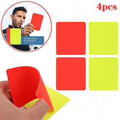 4pcs Soccer Referee Cards Red Yellow Football Match Essential Tool