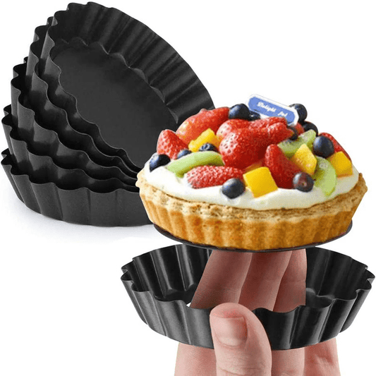 6pcs Mini Pie Pans Non Stick Tart Molds