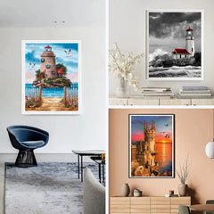 5D Lighthouse Seaside Diamond Painting