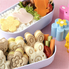 3pcs Rabbit Flower Panda Sandwich Mould for Baking
