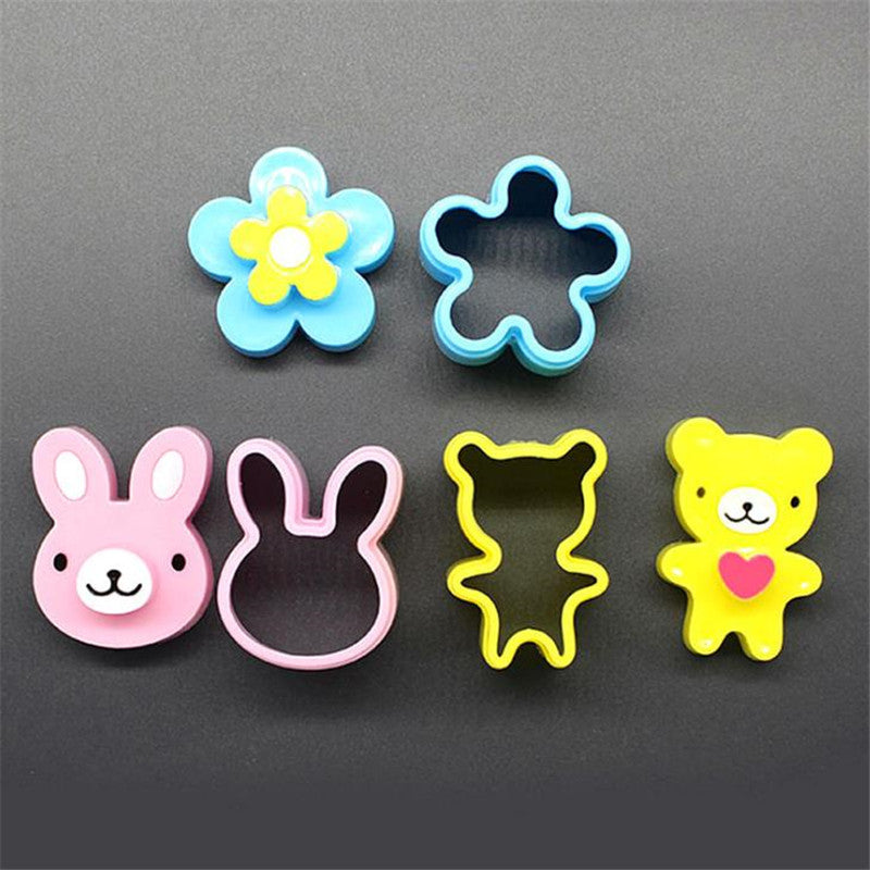 3pcs Rabbit Flower Panda Sandwich Mould for Baking