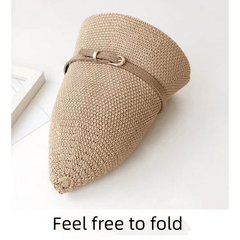 Hollow Crochet Bucket Hat Belt Decor Casual Sunscreen Basin Hat