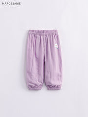 Girls Bee Graphic Print Baggy Elastic Cuff Pants Kids Summer Breathable Pants