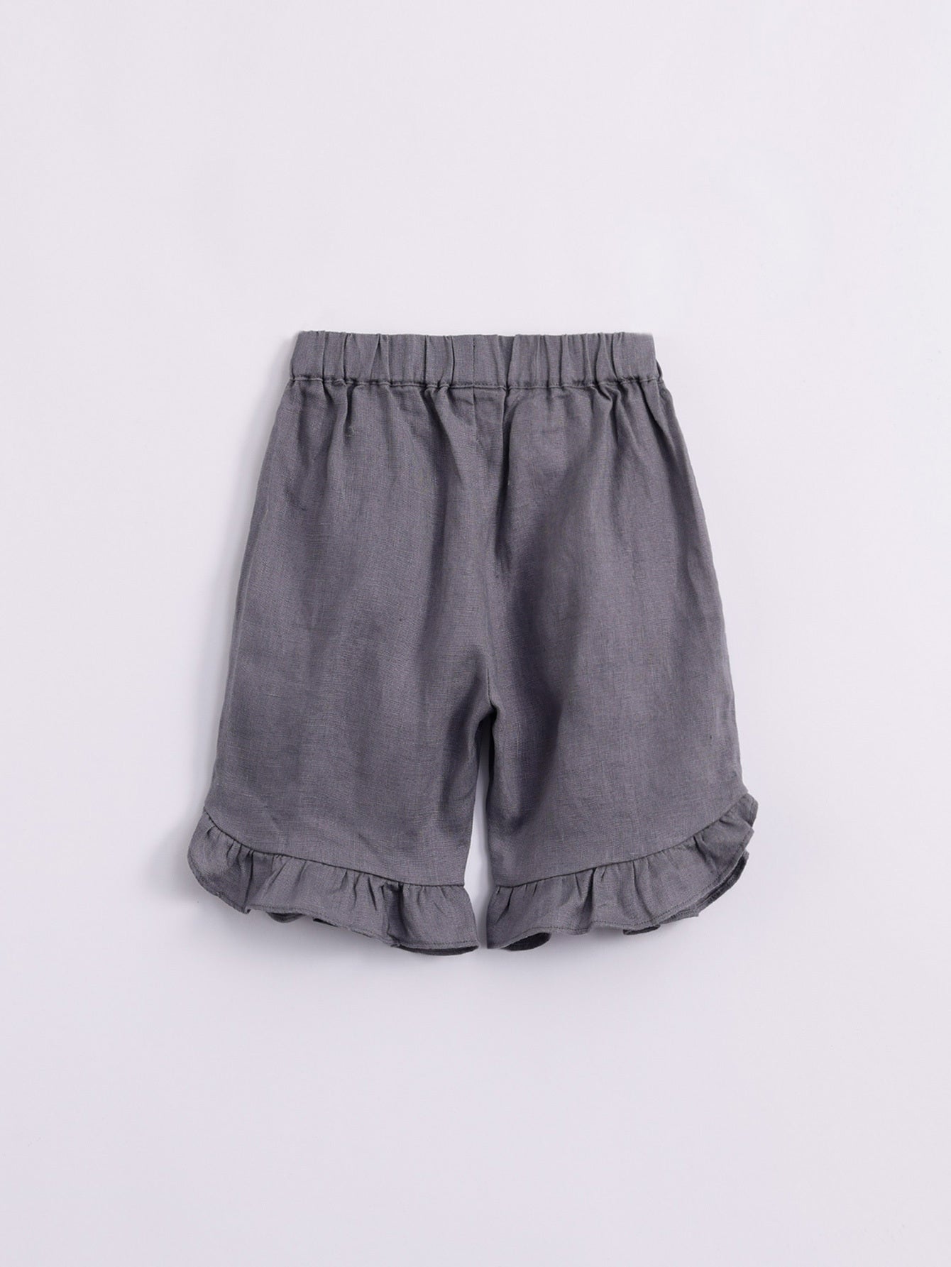 Girls Linen Elastic Shorts With Bow Tie Kids Summer Pants