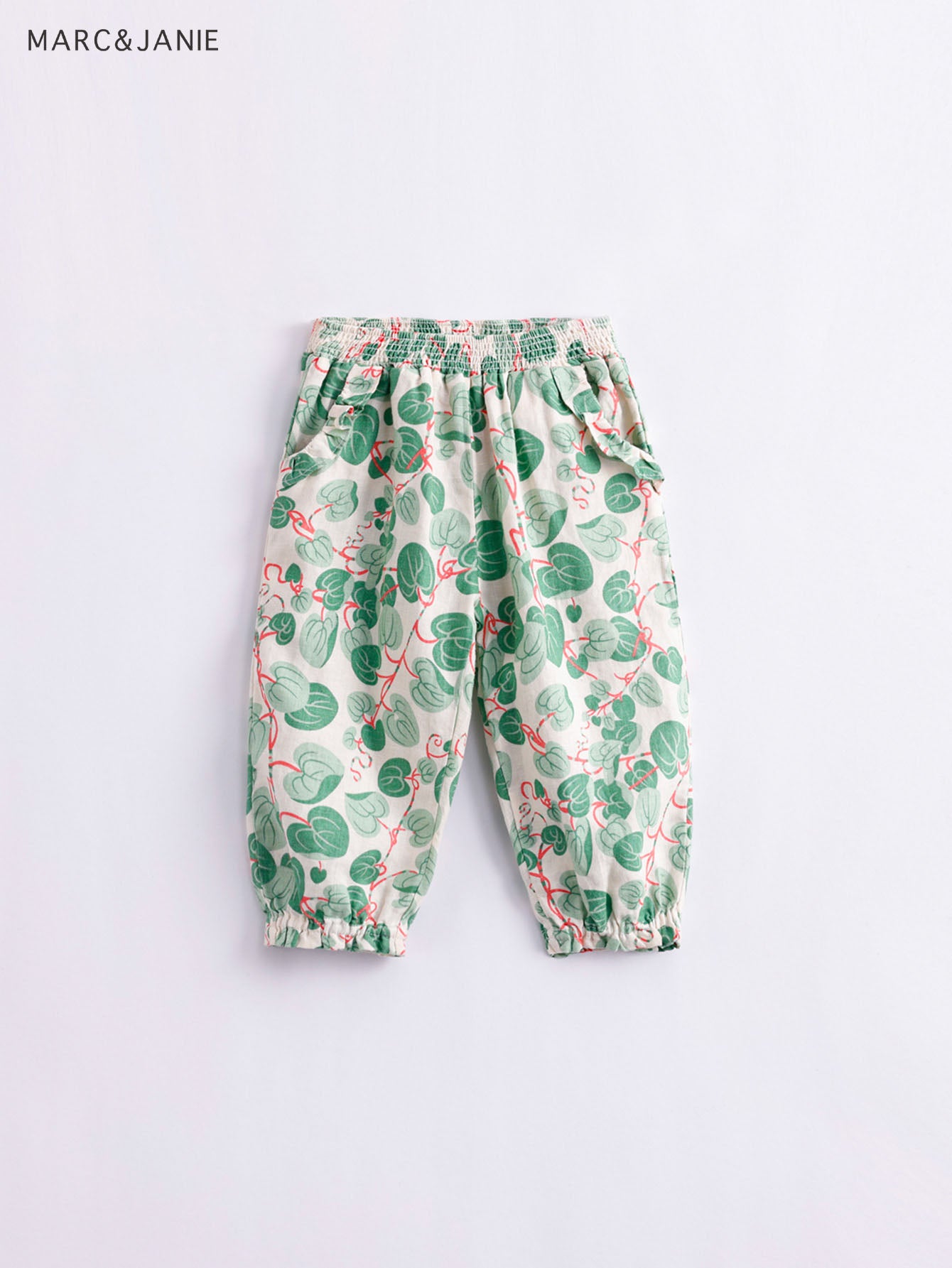 Girls Dots Baggy Cuff Linen Pants Kids Summer Trousers