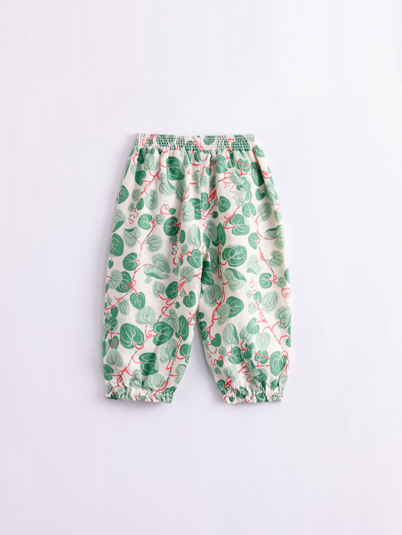 Girls Dots Baggy Cuff Linen Pants Kids Summer Trousers
