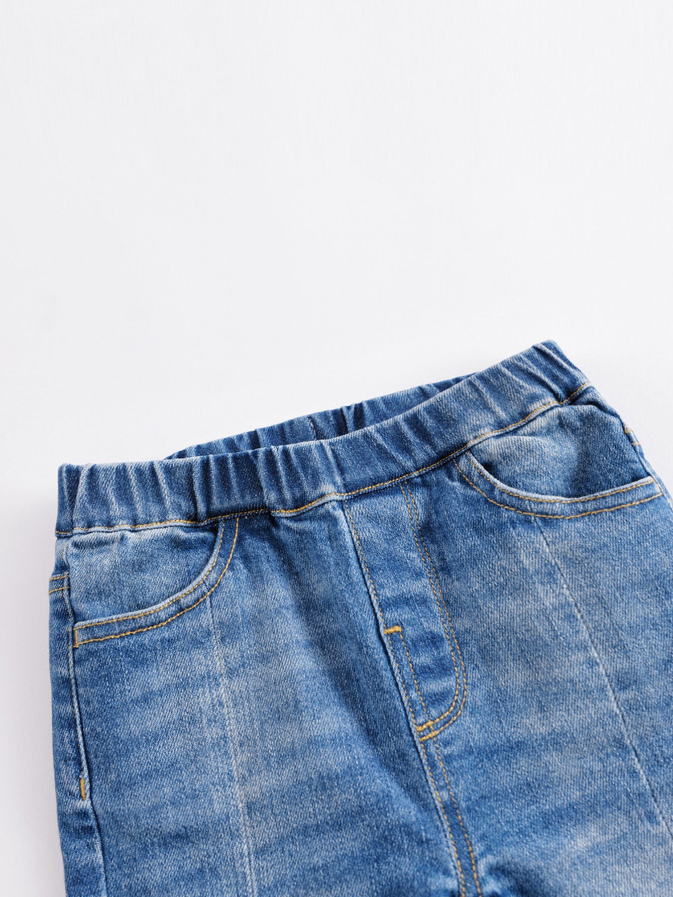 Girls Summer Denim Flared Trousers
