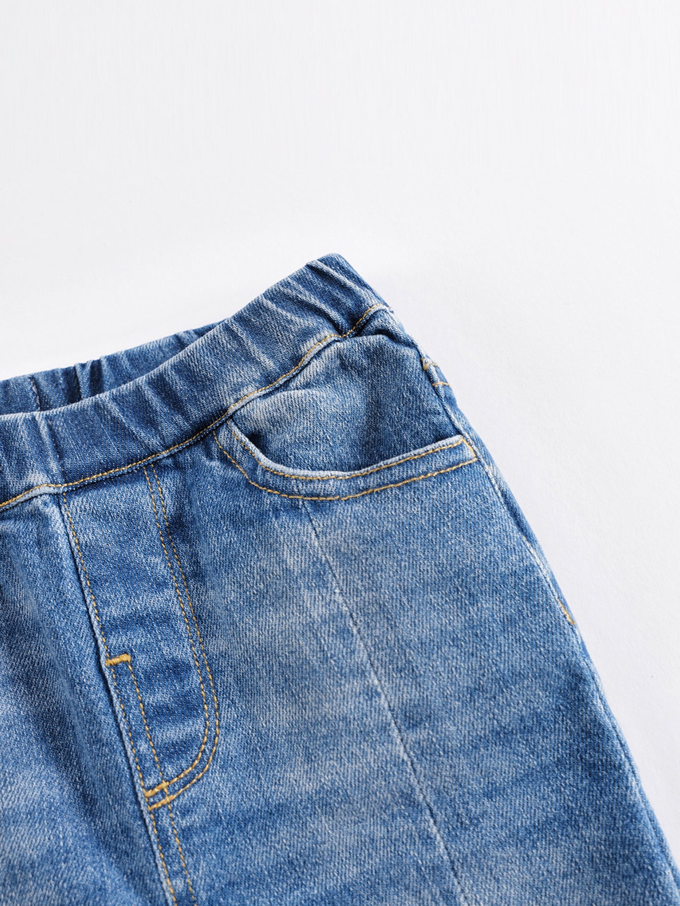 Girls Summer Denim Flared Trousers