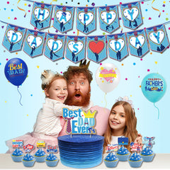 Father's Decorations Banner and Balloons for Party