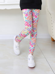 Toddlers Flowers Leggings Thin Casual Elastic Waist Pants Kids Summer Clothes