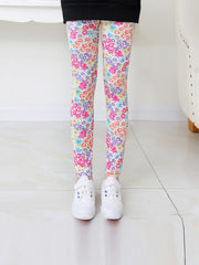 Toddlers Flowers Leggings Thin Casual Elastic Waist Pants Kids Summer Clothes