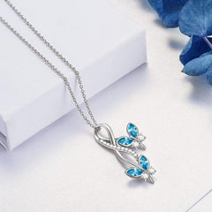 Butterfly Rhinestone Pendant Necklace for Girls