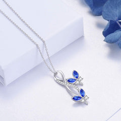 Butterfly Rhinestone Pendant Necklace for Girls