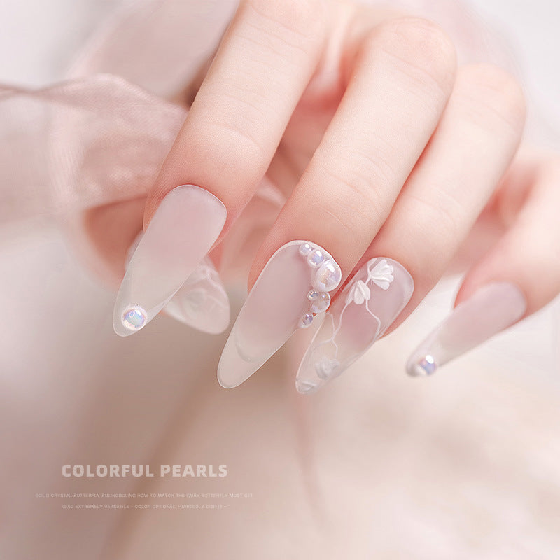Aurora Pearls Half Round for DIY Jewelry and Nail Art