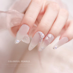 Aurora Pearls Half Round for DIY Jewelry and Nail Art