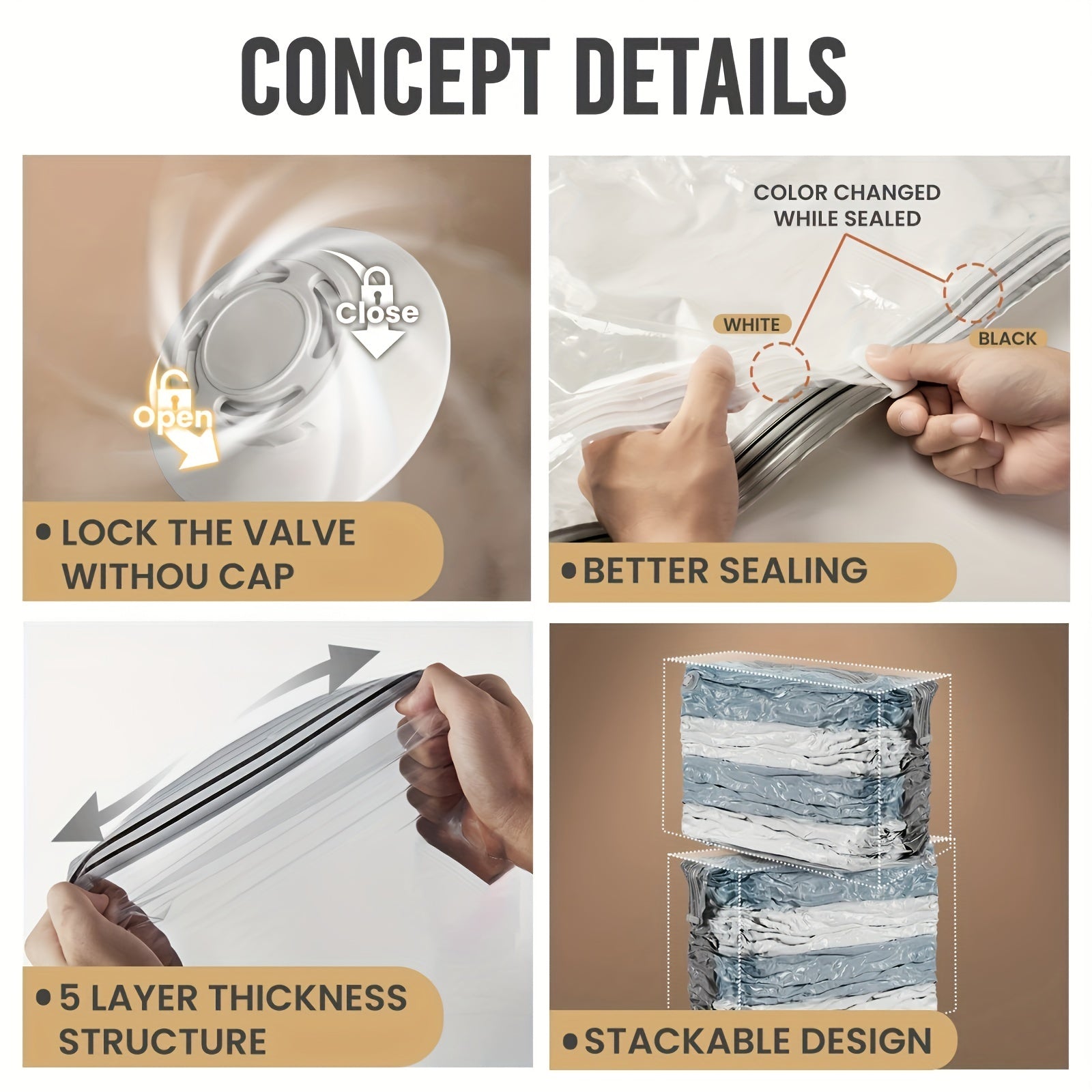 1pc Vacuum Storage Bags for Comforters Clothes Blankets & Travel