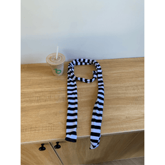 Punk Striped Knitted Long Scarf Hip Hop Neck Tie Scarf