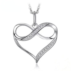 Rhinestone Infinity Heart Pendant Necklace Holiday Birthday Gift For Girls