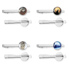 Wolf Tie Clip Men's Jewelry Suit Shirt Accessories Glass Inlay Gift
