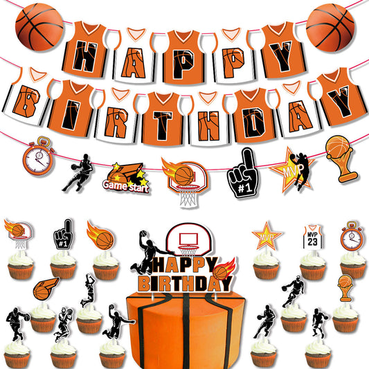 17pcs Basketball Themed Boy Kids Party Decorations Set