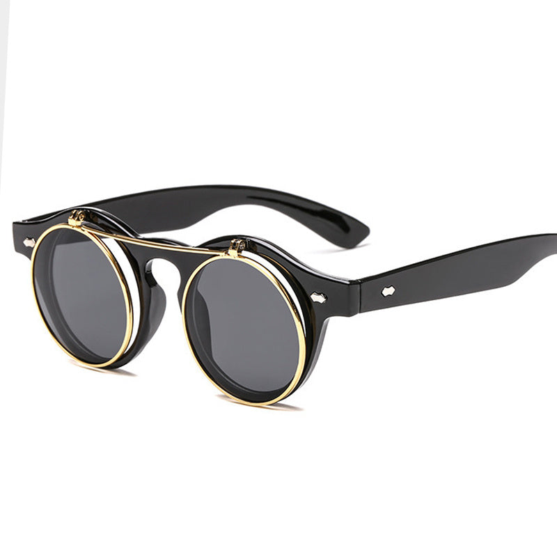 Y2K Flip Up Sunglasses Steampunk Anti Glare UV400