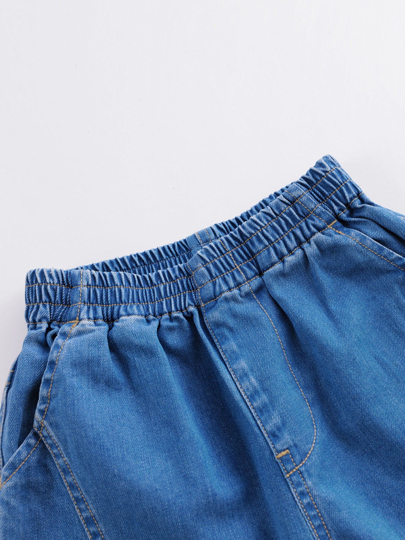 Boys Elastic Cropped Jeans Summer Pants