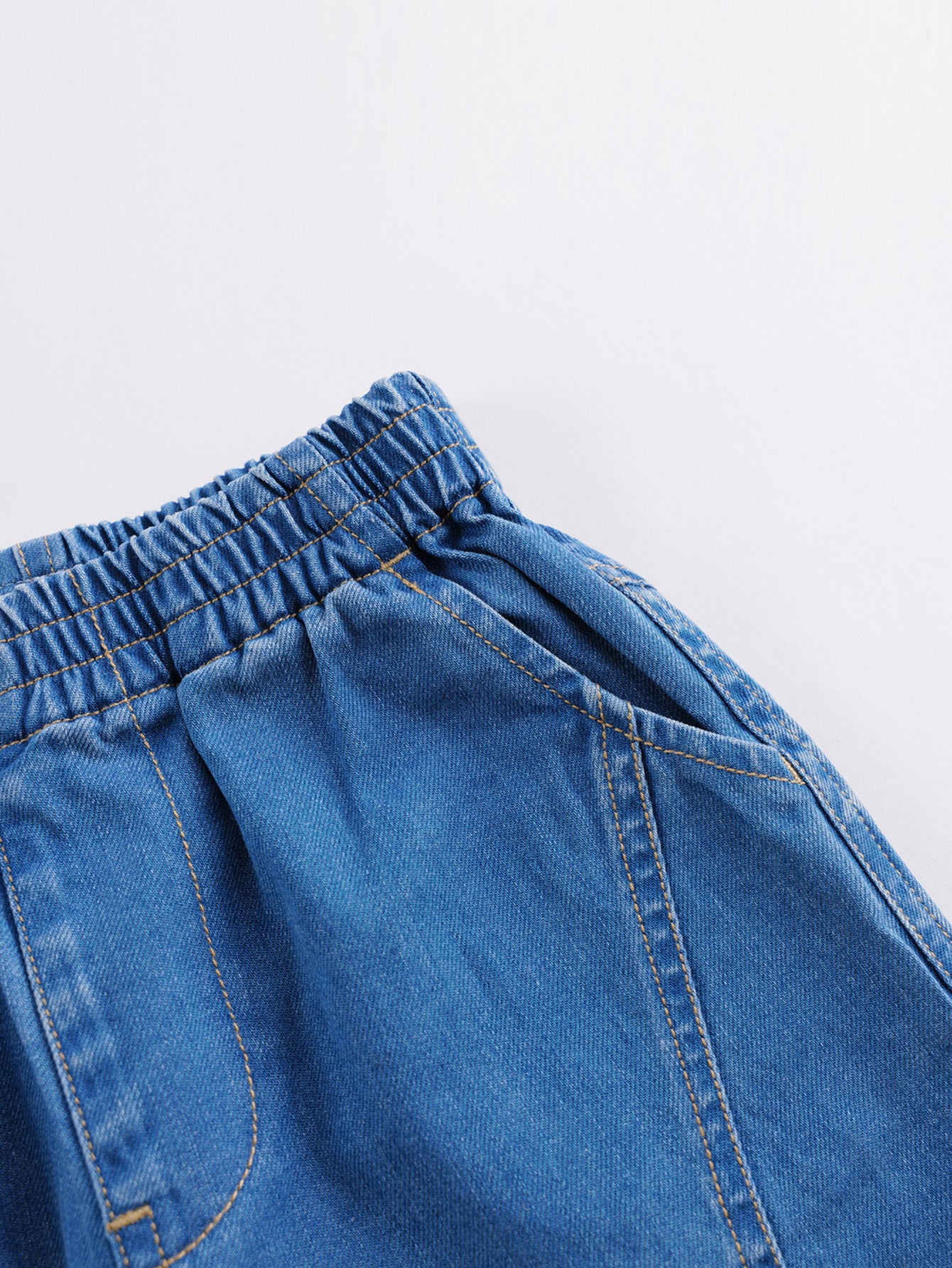 Boys Elastic Cropped Jeans Summer Pants