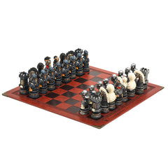 32pcs Horror Chess Resin Hand painted Embossed Leather Board