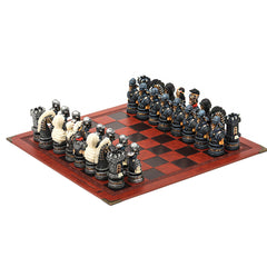 32pcs Horror Chess Resin Hand painted Embossed Leather Board