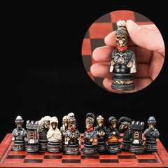 32pcs Horror Chess Resin Hand painted Embossed Leather Board