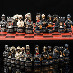 32pcs Horror Chess Resin Hand painted Embossed Leather Board
