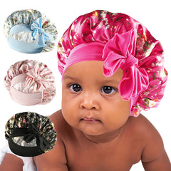 Girls Strap Sleeping Bonnet Hat Comfortable Elastic Nightcap For Long Hair