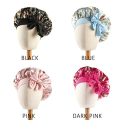 Girls Strap Sleeping Bonnet Hat Comfortable Elastic Nightcap For Long Hair
