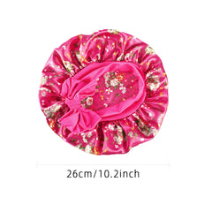 Girls Strap Sleeping Bonnet Hat Comfortable Elastic Nightcap For Long Hair