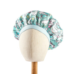 Girls Unicorn Print Sleeping Bonnet Hat for Long Hair Kids