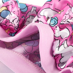 Girls Unicorn Print Sleeping Bonnet Hat for Long Hair Kids