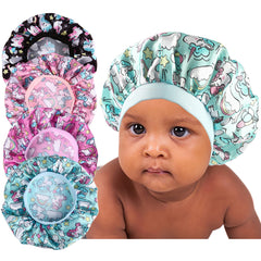 Girls Unicorn Print Sleeping Bonnet Hat for Long Hair Kids