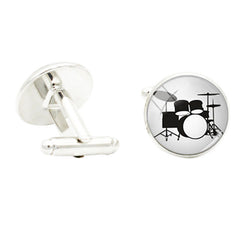 Band Instruments Photo Cufflinks Rhodium Plated Violin Family