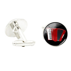 Band Instruments Photo Cufflinks Rhodium Plated Violin Family