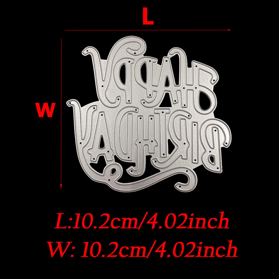 Large Words Happy Birthday Metal Cutting Dies for Scrapbooking