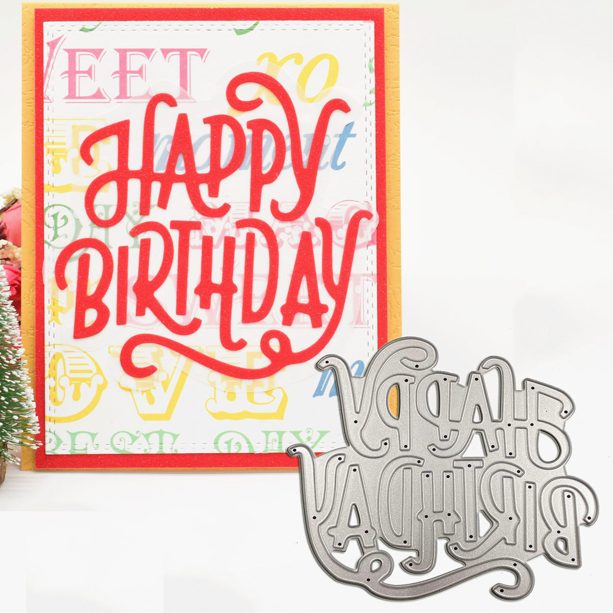 Large Words Happy Birthday Metal Cutting Dies for Scrapbooking